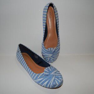 Nautica Women's 10 Blue & White Stripe Fabric Shoes VNGUC